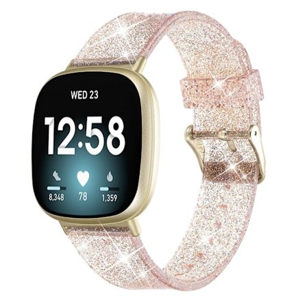 Glittery Fitbit Versa 3/Sense watch strap - Gold