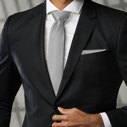 Light Grey 8cm Basic Tie for Men - Solid color neckties