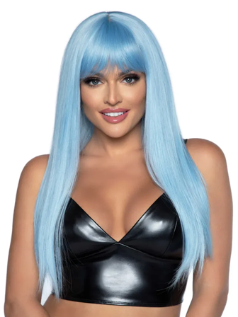 Leg Avenue: Long Straight Bang Wig Blue - Sexleker Vuxen: Rollespill