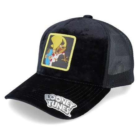 Looney Tunes - Zwart trucker Cap - Speedy Gonzales Black Velvet Trucker @ Hatstore