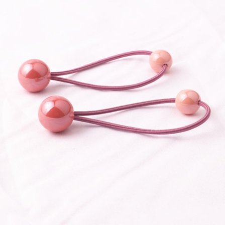 2 stk Hårbånd med kuler Bubble Scrunchie MØRK ROSA 2 STK 2 STK