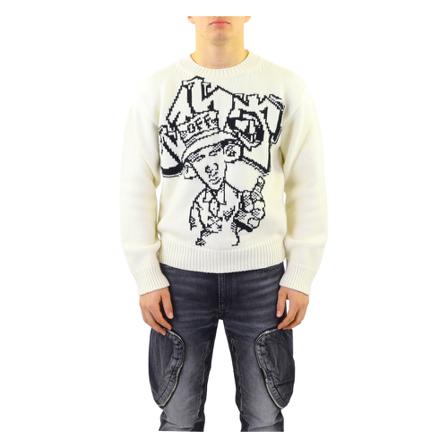 Off White, Round-neck Knitwear Biały, Mężczyzna, Rozmiar: M