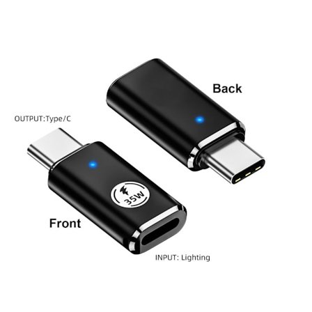 USB Typ C till Lighting Converter Telefonadapter SVART