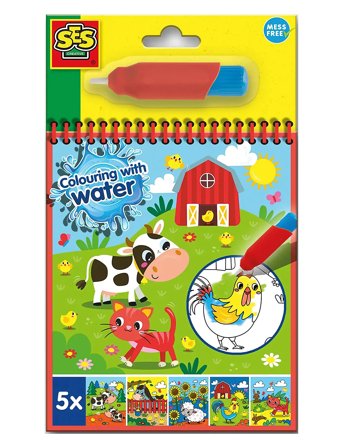 SES Creative | Colouring With Water - Farm Colouring Book | ONE SIZE