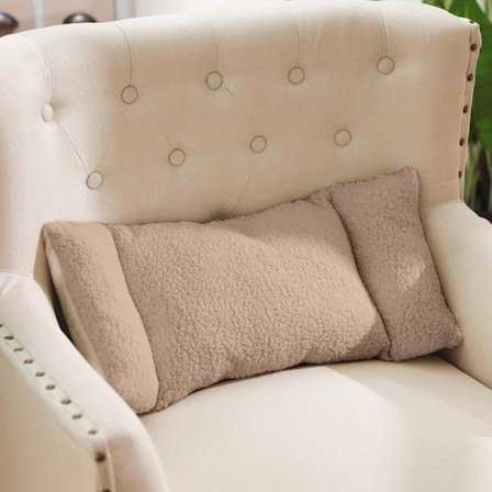 Ryggkudde / Ländryggsstöd – Fleece Ryggkudde med 3-sektionsdesign för Kontorsstol, Bil & Soffa_OF