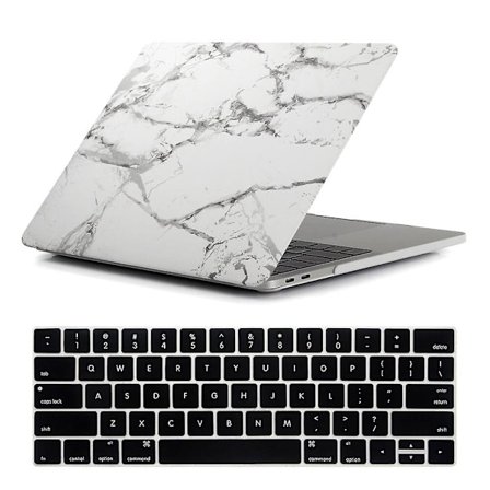 Skal med vitt marmormönster för Macbook Pro 13 A1706 A1708 A2159 A1989 (FMY)