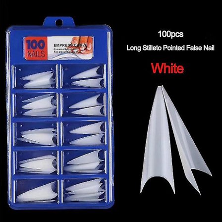 100/120 stk. Professionelle Super Lange Falske Negle Tips Lange Ballerina Fuld Fransk Akryl Negle Tips Til Negleforlængelse
