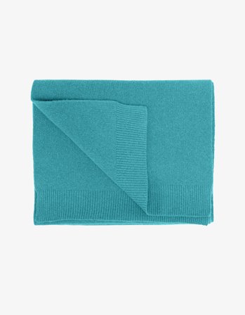 Merino Wool Scarf - Teal Blue - One Size