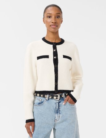 Gestuz Gzalpha Ls Contrast Cardigan - Cream - XL