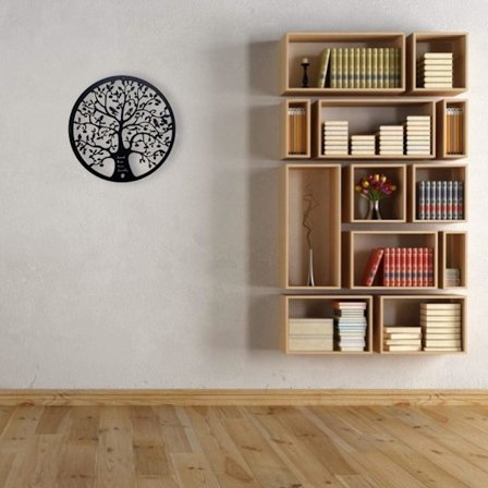 Metallväggkonst, Metall Livets Träd Väggkonst, Metall Träd Familj Si