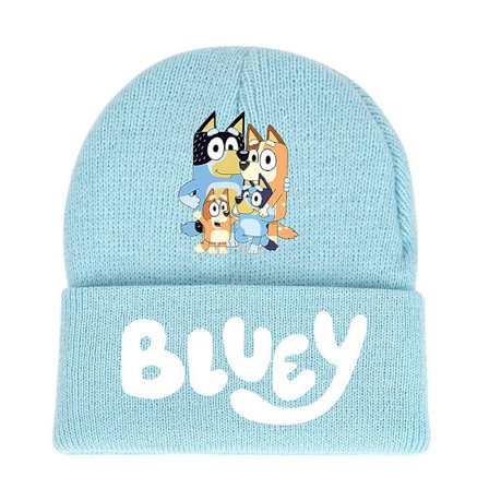 Bluey-piirroskuvioinen neulottu pipo, käännettävä, talvi, lämmin, hiihtolippis, kallolippis, aikuisille ja lapsille, unisex, lahja db