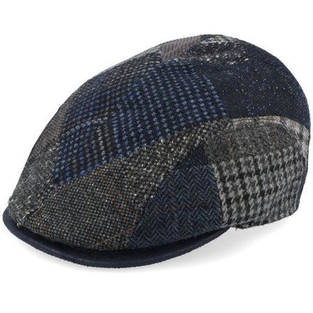 MJM Hats - Blå flatcap Keps - Smart Xtra 42 Wool Mix Blue Patch Flat Cap @ Hatstore