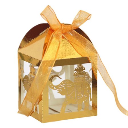 50 stk. Elefant Slikæsker Bryllupsfest Gaveæske Bånd Chokolade Gaveæsker