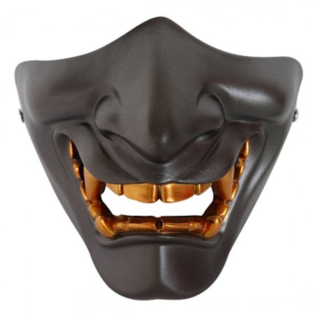 Harrá Cosplay Mask Halv Ansikte Airsoft Oni Mask Halloween Mask