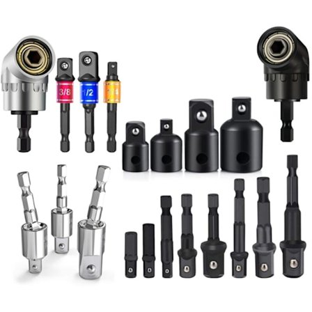 Boremaskine Socket Adapter Konverter til Slagboremaskine 105° Højrevinklet Boremaskine Bit Tilbehør Adapter og Reducer Sæt