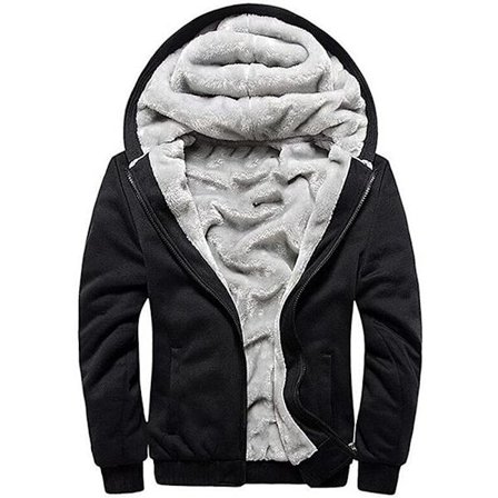 Hættetrøjer herre fleecejakke med lynlås og lommer k