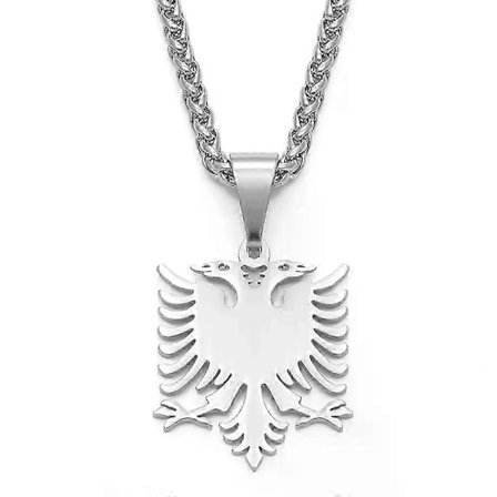 Albanien Ørne Vedhæng Halskæder Polering Rustfrit Stål Smykker Etnisk til Kvinder Mænd @109221 50cm eller 19,7 Tommer