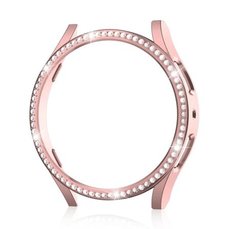 Etui til Samsung Galaxy Watch 6 5 4 40mm 44mm Etui PC Enkeltlinje Diamantbelagt Blankt Deksel Bumper Uten Glass Rosa Pink Galaxy Watch6 40mm