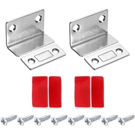 2-pakning - Magnetisk skaplås - Ultratynn L-formet magnetisk lås - Skaplås (sølv)