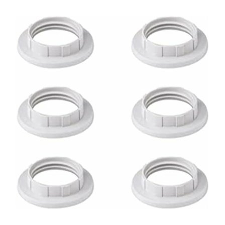 Reservedeler Ringer for E14 Skjerm - Triomphe Plast - 28mm - Hvit Pakke med 6
