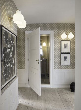 VL ringkrone vegglampe 2 lys - opal/messing