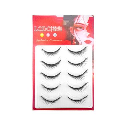 5 Par Cat Eye Lashes Faux Mink øjenvipper Naturlige lange