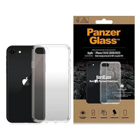PanzerGlass HardCase antibakteerinen Military Grade kotelo iPhone SE 2022/SE 2020/7/8 - läpinäkyvä
