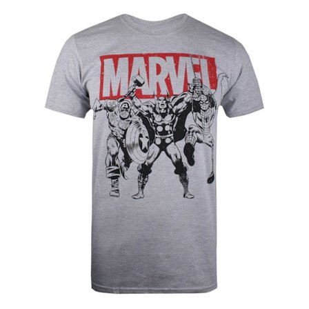 Marvel Trio Heroes T-shirt XL Sports Grey Marl