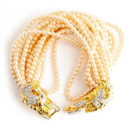 Kenneth Jay Lane Pre-owned Pre-owned Perler armbnd Gul, unisex Vintage Smykker, Størrelse: ONE Size
