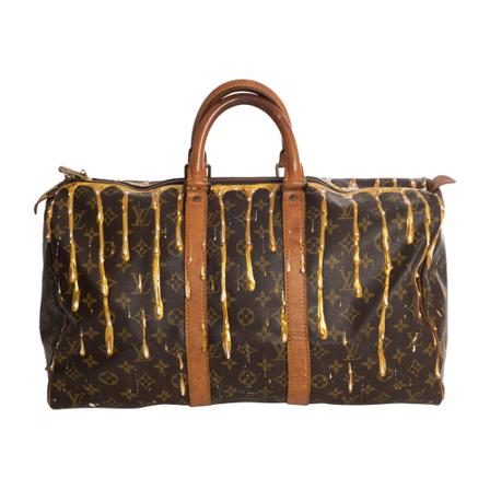 Louis Vuitton Vintage, Pre-owned Keepall Customs Bag Bruin, Dames, Maat:ONE Size