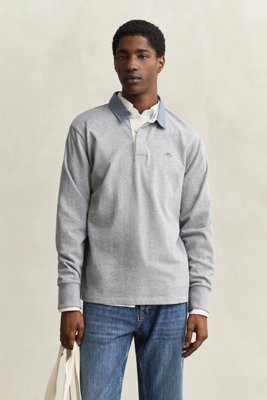 GANT - Chambray heavy rugger til herre grey melange