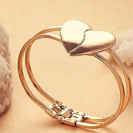 Uusi naisten sydänrannekoru 18K kullattu rannekoru monikerroksinen Ch