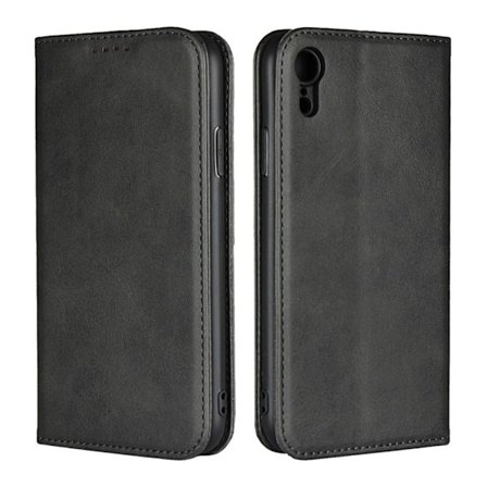 iPhone Xr beskyttelses deksel av syntetisk skinn - Svart