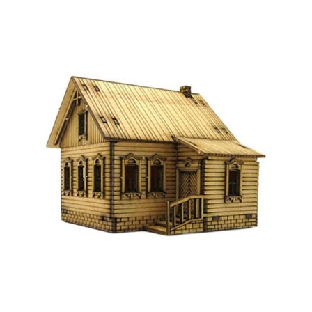 Europeisk hus 1/72 tremodell for mikrolandskap sandbord arkitektur Mod[D]