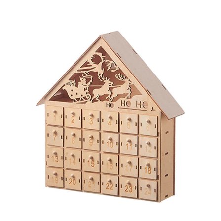 Festlige kalenderdekorasjoner Nedtelling til jul Kalender Bordplate Ornament Dekor Julegave Festutstyr i tre