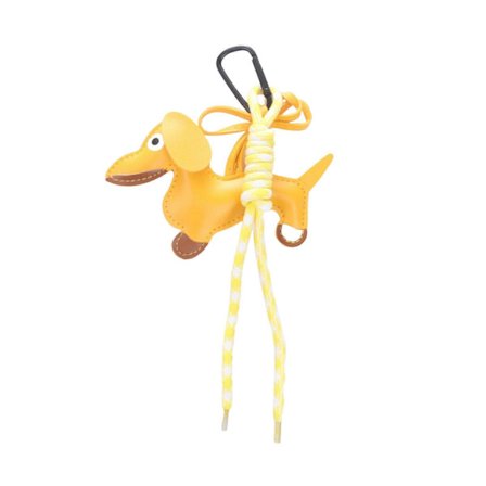 Moderigtig Retro Gravhund Nøglering Moderigtig Robust PU Smykketilbehør Samlere og Trendsættere Brugt Gul