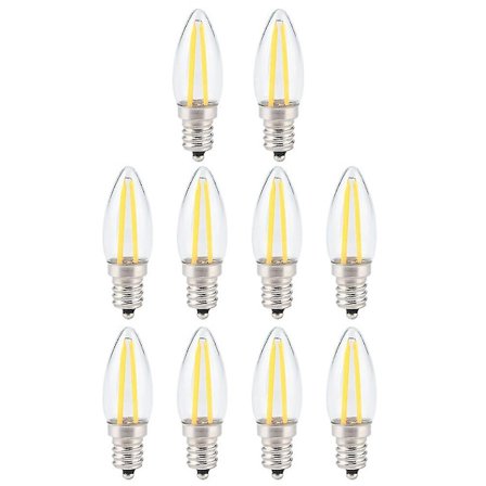 Mini LED-lamper 1,5W E12 AC230V Lang glødetråd for hjem, biler, landskapsbelysning (10 stk) [DB]