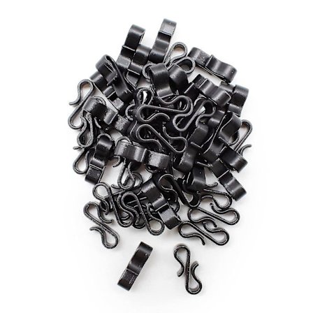 100 stk. Plastik Tagrende Kroge Holdbare Sorte S-formede Julelys Kroge Vejrbestandige Plastik Klips 12*28*6mm