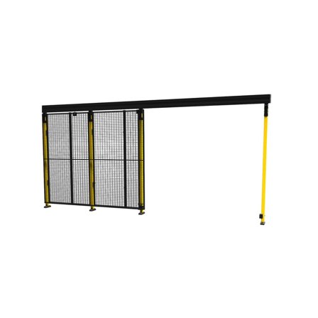 Skjutportssektion, inklusive stolpar och nät, 2000x2200 mm