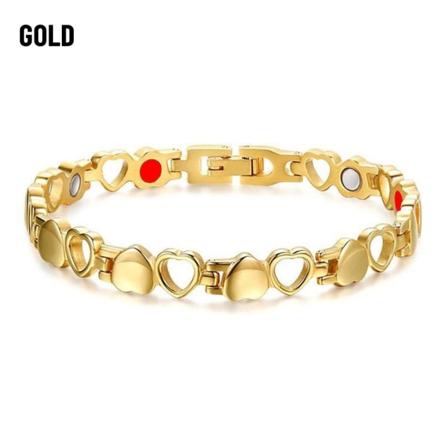 2ST Magnetarmbånd Titanstål GULD gold