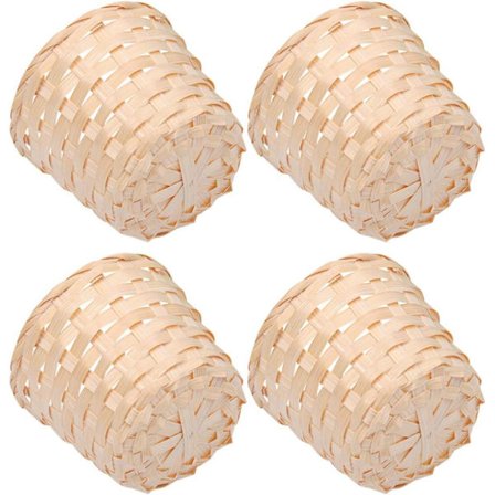 4 st Rattan Blomkorg Bambu Vävd Mini Korg Herbarium Planter Ba