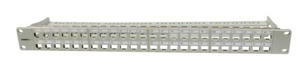 SYNERGY Keystone,Modulträger, 19"Patchpanel für 48xTP-Modul, 1HE(t95mm), Lichtgrau, Synergy 21,