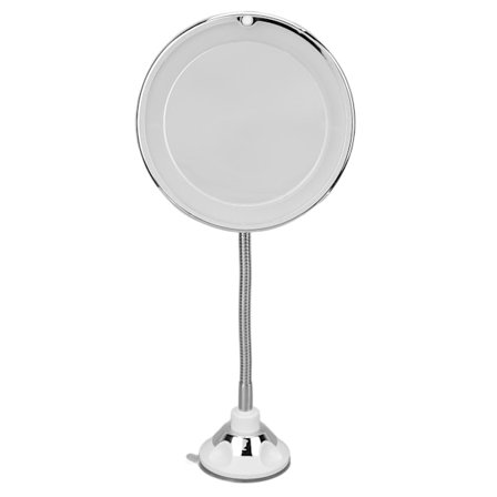 Forstørrelsesspejl 10X Forstørrelse LED Fyldlys Sugekop Justerbar Svanehals Makeup Spejl til Hjemmekontor