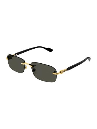 Gucci Men's Sunglasses with a frame made of metal in black and lenses made of nylon in grey