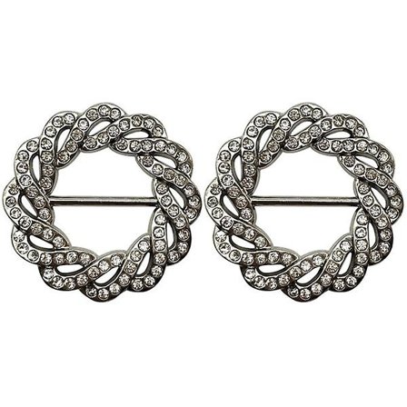 2st Kläder Wrap Hållare Dam Scarf Spänne Crystal Ring Spänne