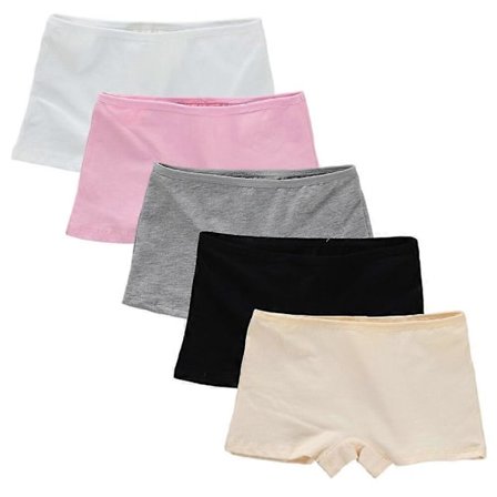 5 stk. Pige Underbukser Sæt Stræk Bomuld Åndbar Trusser Undertøj til Piger En Størrelse - FARVE: Sæt 4