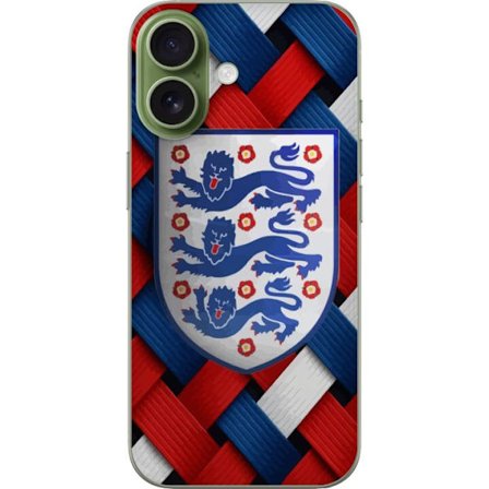 Kompatibelt Mobildeksel til Apple Apple iPhone 17 Grafiskt England-motiv med heraldiske løver og flettet mønster i rødt, hvitt og blått, kraftig s