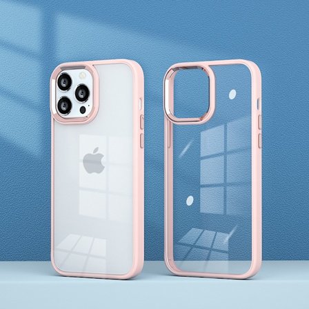 iPhone 17 Pro Max Vaaleanpunainen Kultainen Suoja Läpinäkyvä Iskunkestävä Kotelo