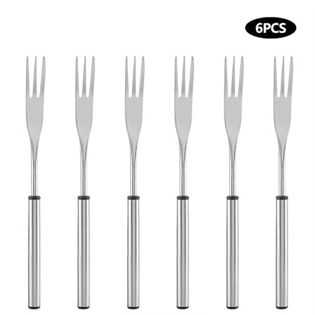 6 kpl Ruostumattomasta Teräksestä Valmistettuja Hot Pot -Haarukoita Ulkoilupiknikille BBQ-Grillivartaisiin