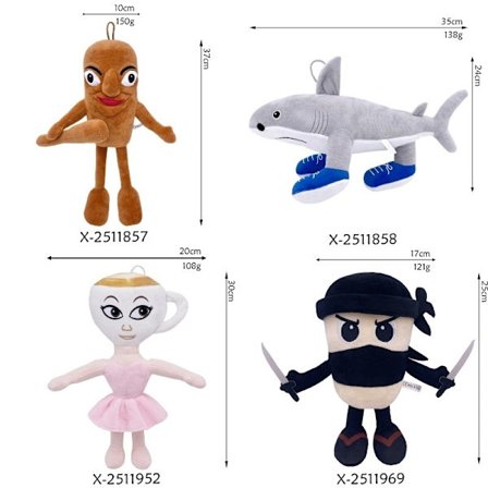 Ny italiensk Brainrot Plysch Tung Tung Tung Sahur Tralalelo Tralala stoppad kudde Shimpanzini Bananini Plyschleksak för barnpresenter